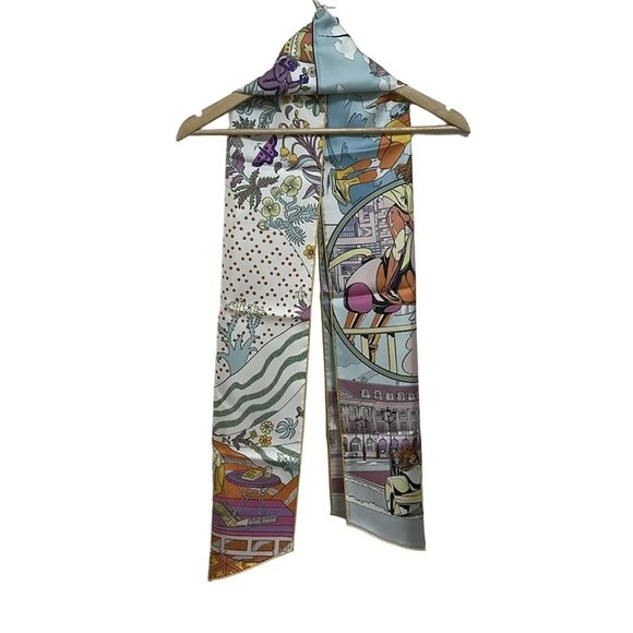 HERMES Maxi Twilly Cut Multicolor Scarf 492-071225 - Picture 2 of 6